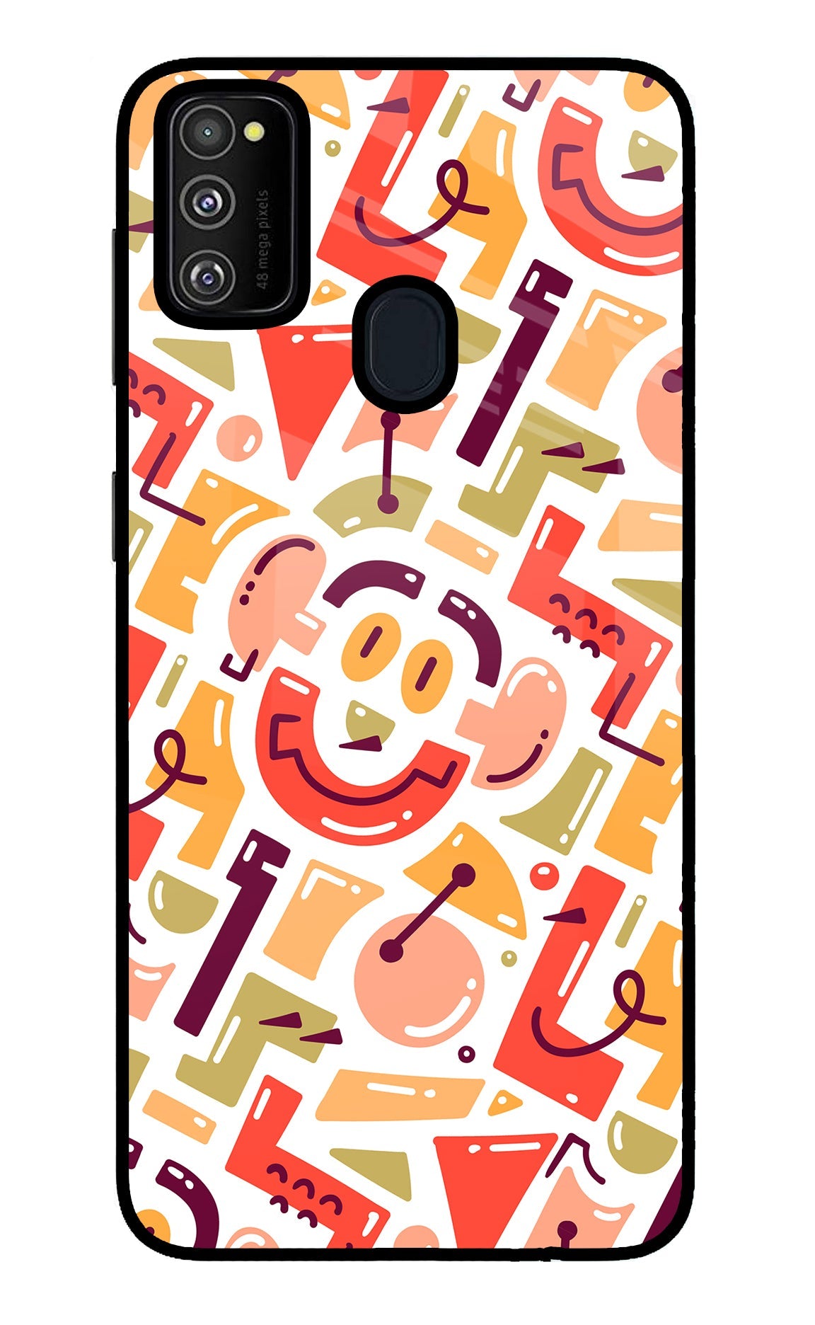 Doodle Pattern Samsung M30s Glass Case