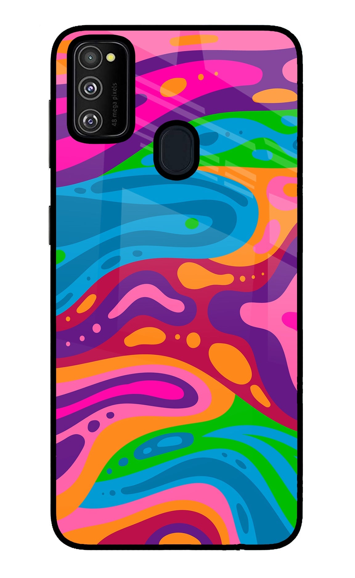 Trippy Pattern Samsung M30s Glass Case