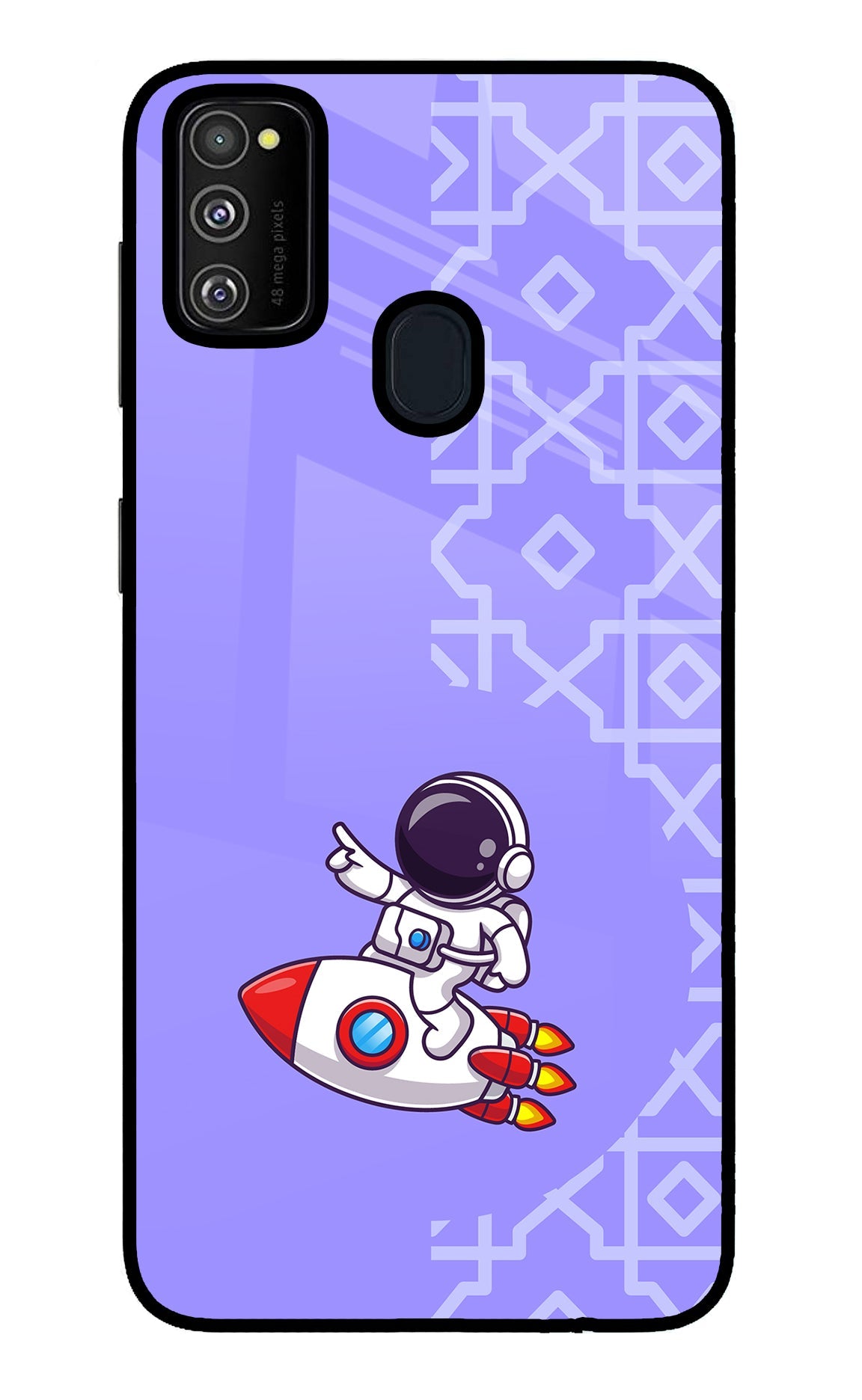 Cute Astronaut Samsung M30s Glass Case