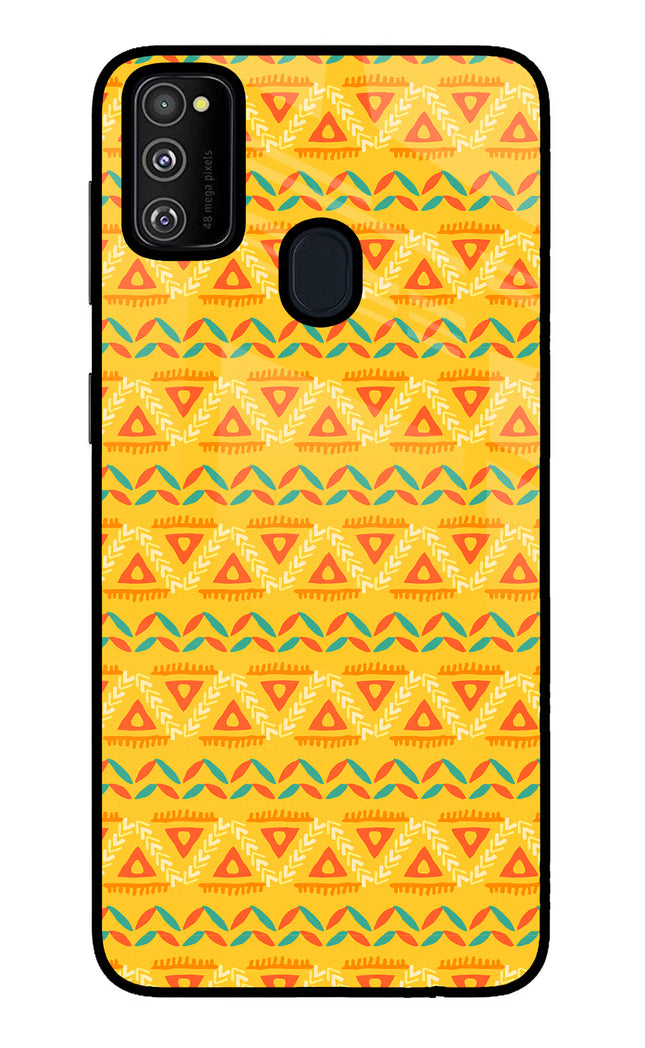 Tribal Pattern Samsung M30s Glass Case Back Cover by Casekaro