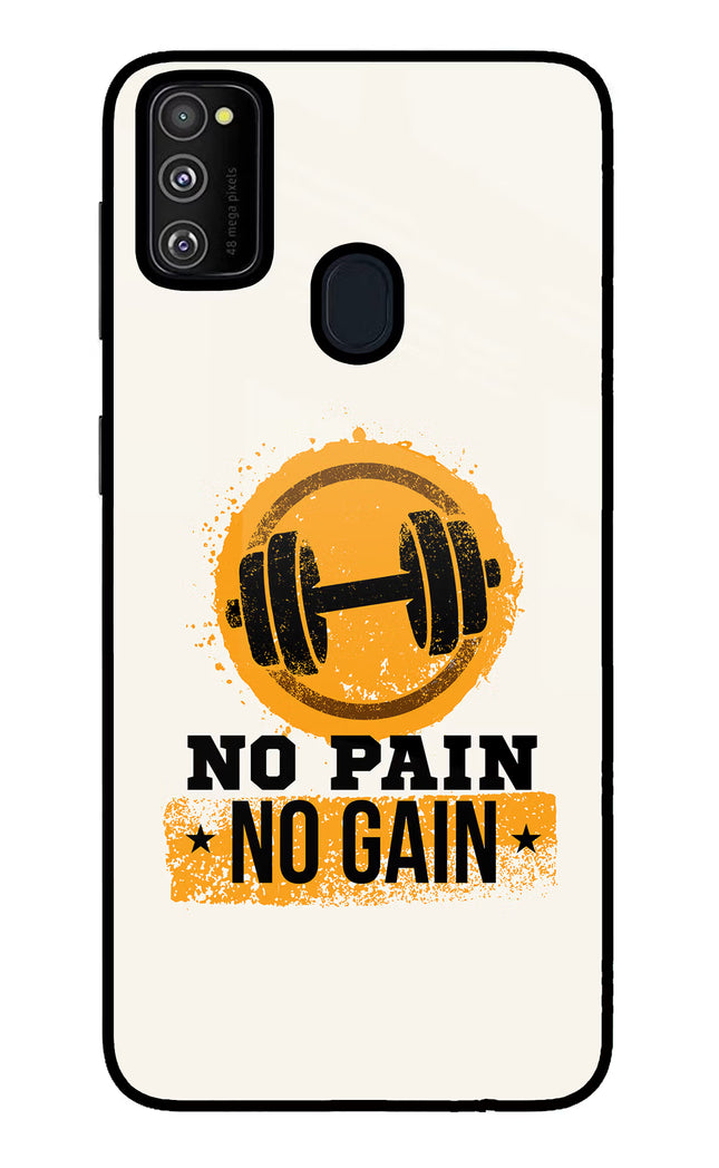 No Pain No Gain Samsung M30s Glass Case Back Cover by Casekaro