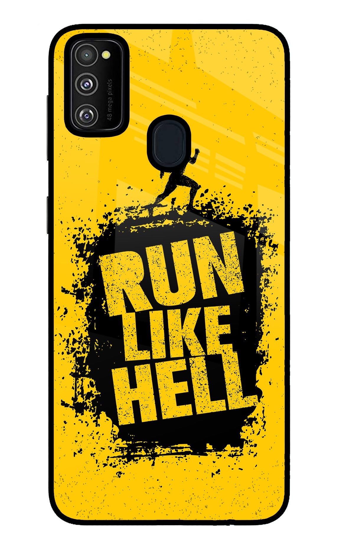 Run Like Hell Samsung M30s Glass Case