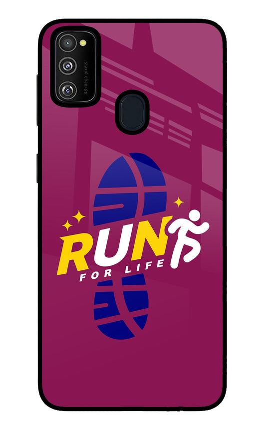 Run for Life Samsung M30s Glass Case