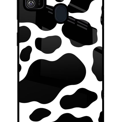 Cow Spots Samsung M30s Glass Case Back Cover by Casekaro