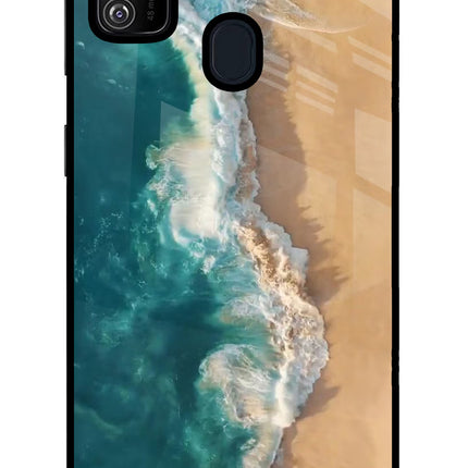 Ocean Beach Samsung M30s Glass Case Back Cover by Casekaro