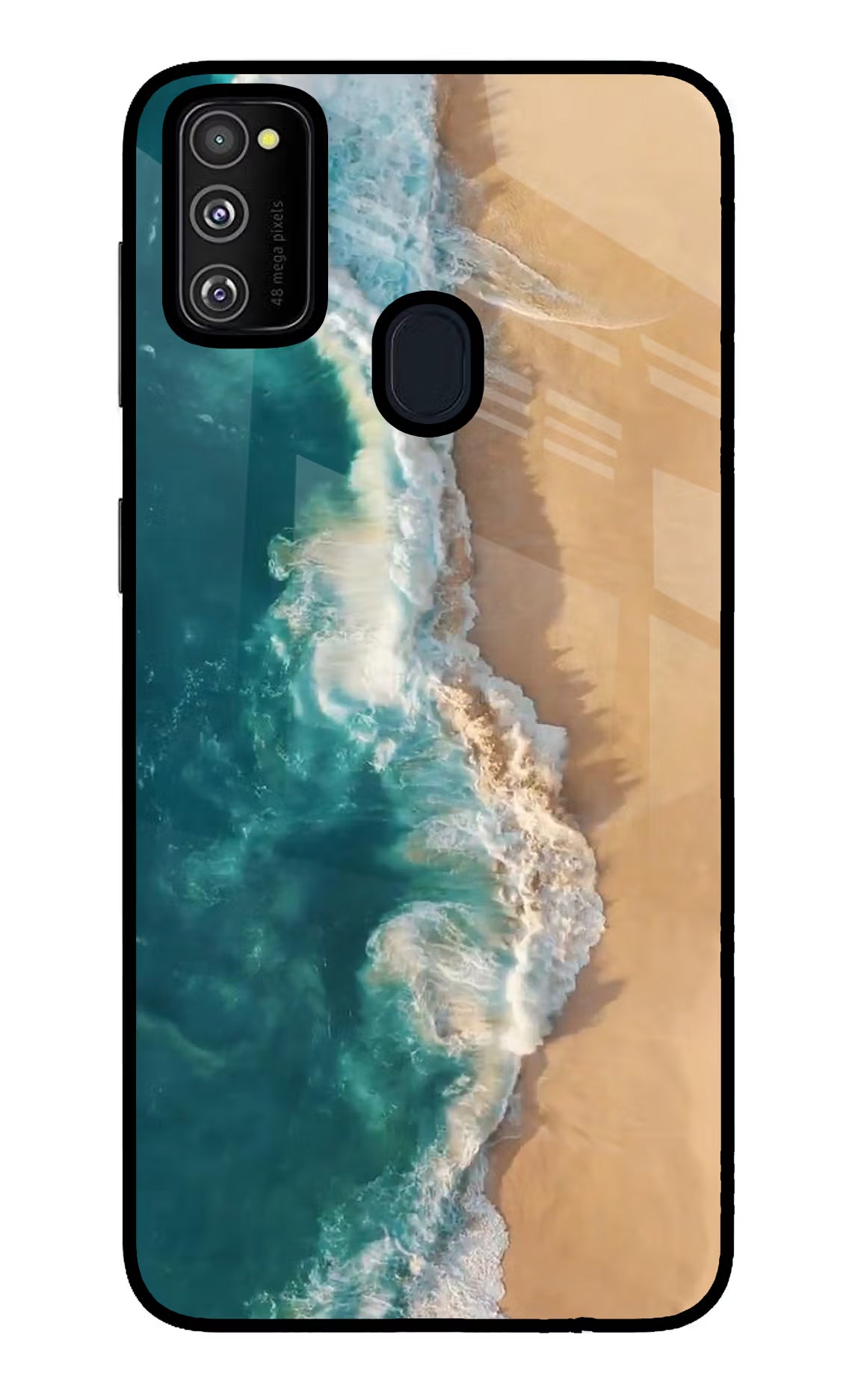 Ocean Beach Samsung M30s Glass Case Back Cover by Casekaro