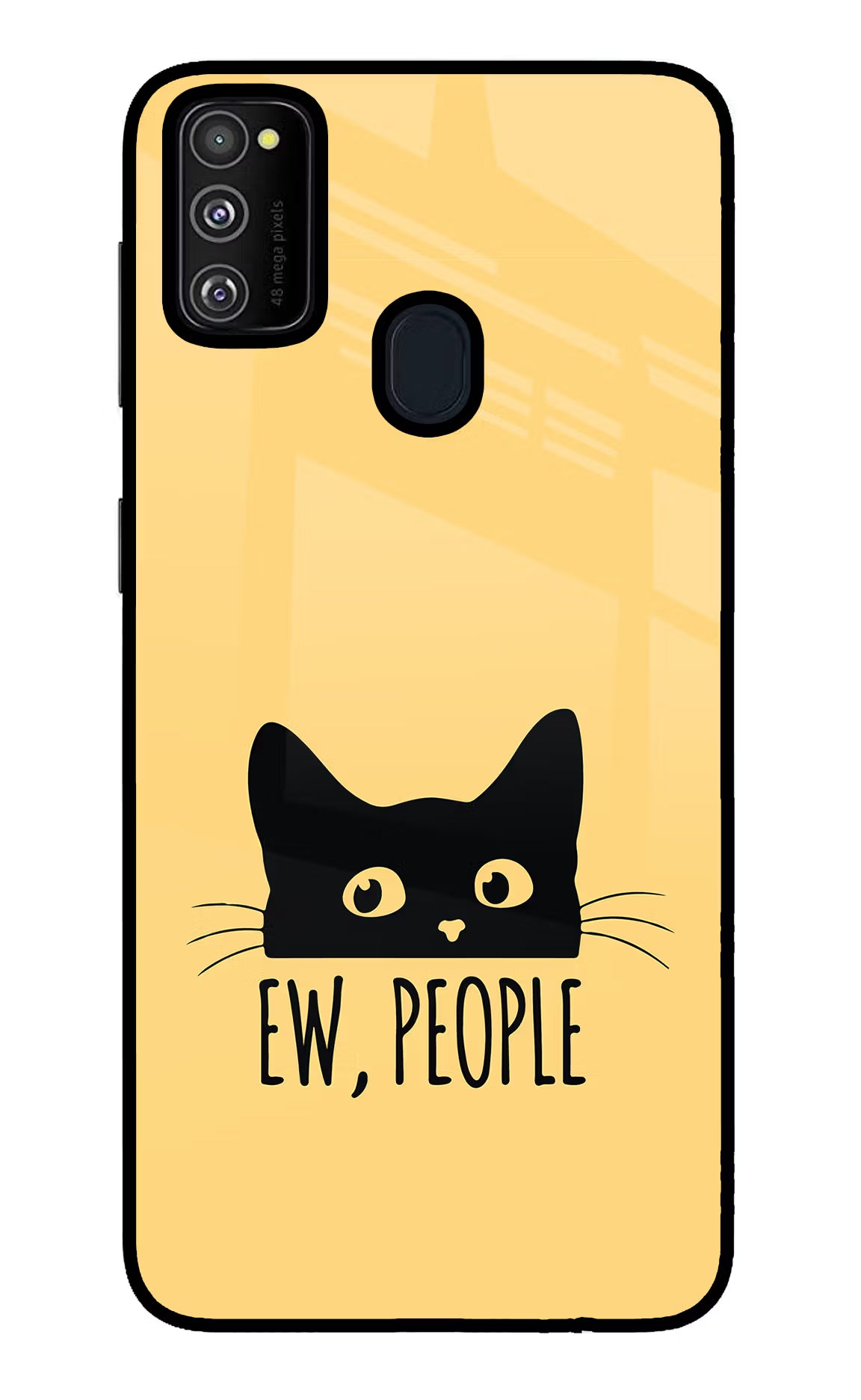 Ew People Catitude Samsung M30s Glass Case Back Cover by Casekaro