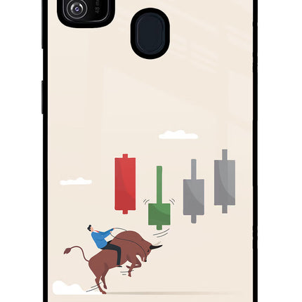 Bull Trading Momentum Samsung M30s Glass Case Back Cover by Casekaro