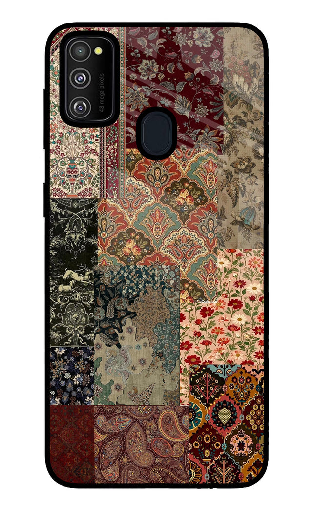Desi Print Samsung M30s Glass Case Back Cover by Casekaro