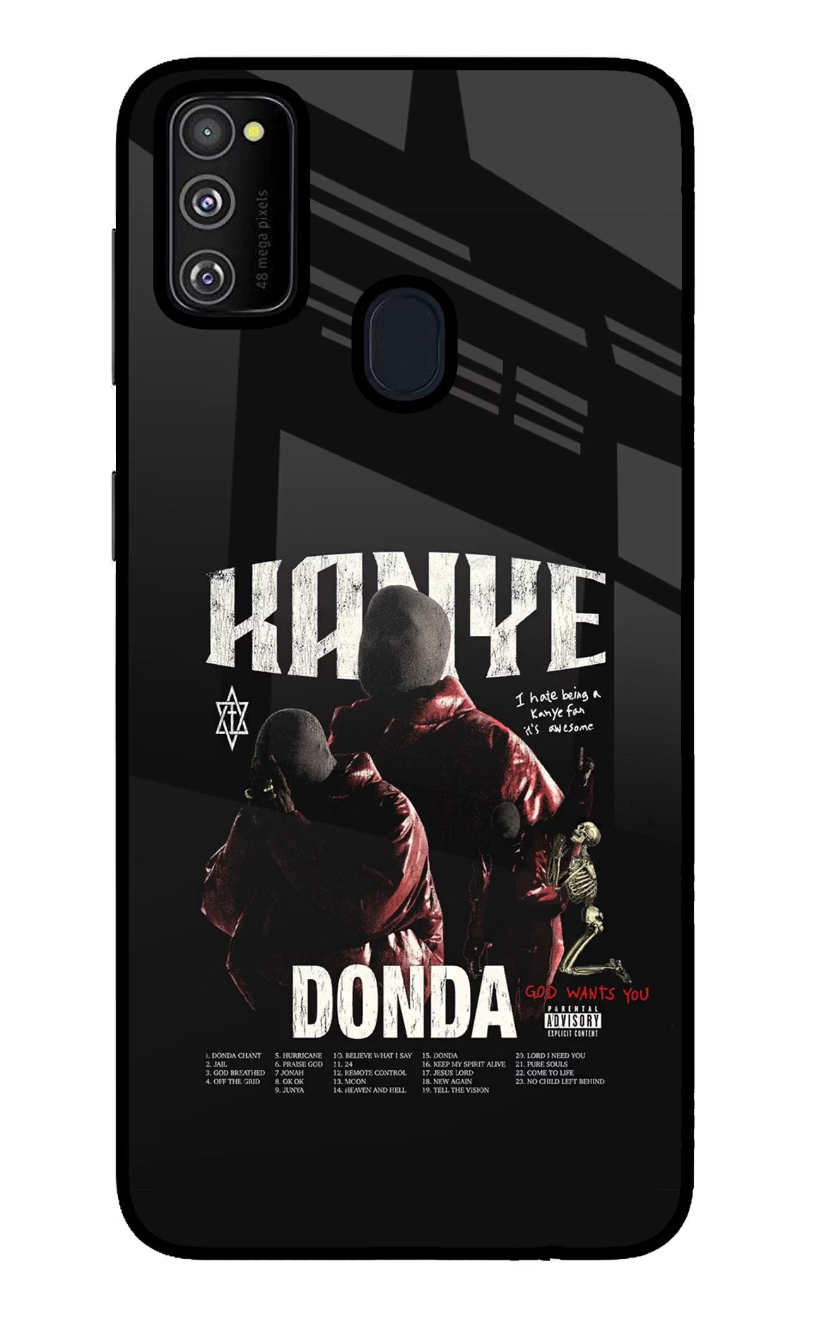 Donda Kanye West Samsung M30s Glass Case Back Cover by Casekaro