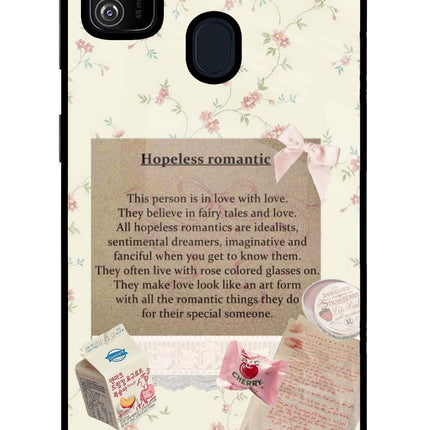 Hopeless Romantic Samsung M30s Glass Case Back Cover by Casekaro