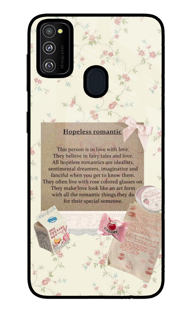 Hopeless Romantic Samsung M30s Glass Case Back Cover by Casekaro