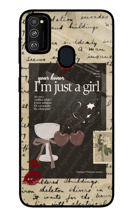 I am just a girl Samsung M30s Glass Case