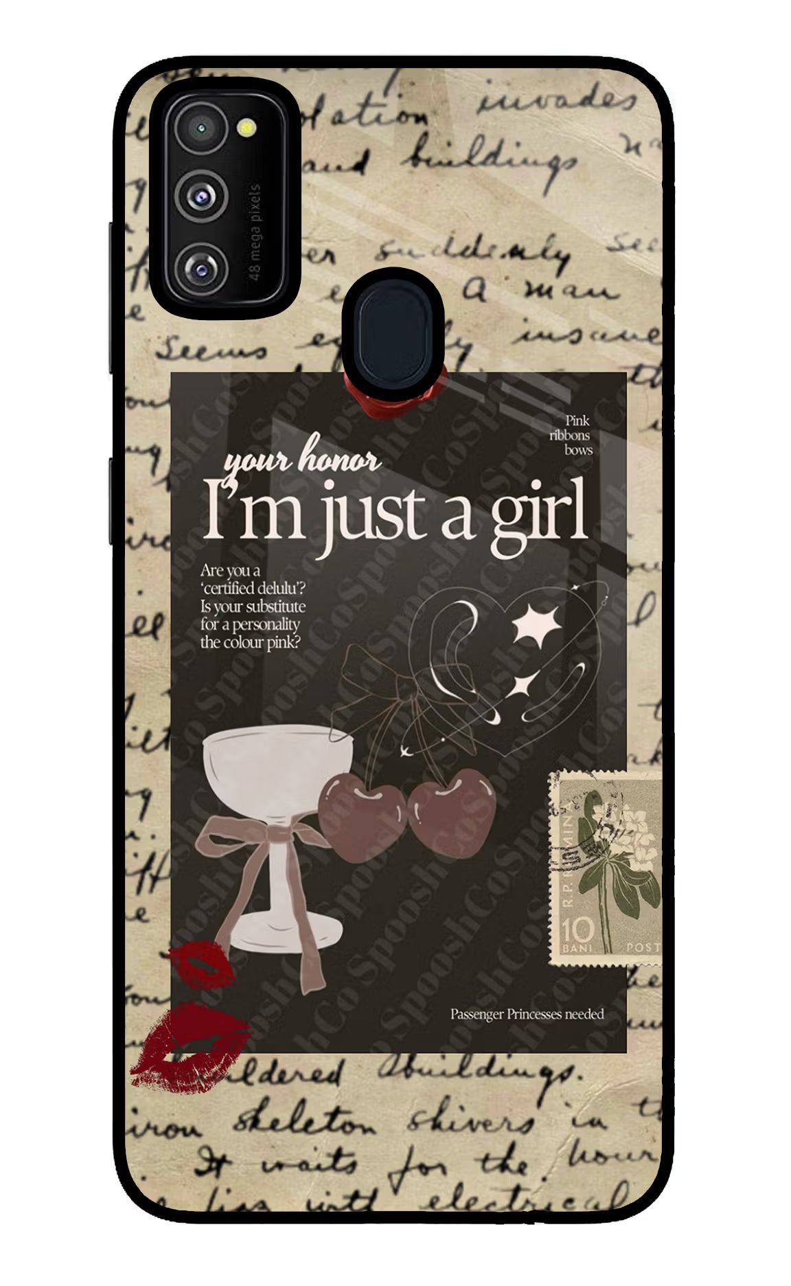 I am just a girl Samsung M30s Glass Case Back Cover by Casekaro