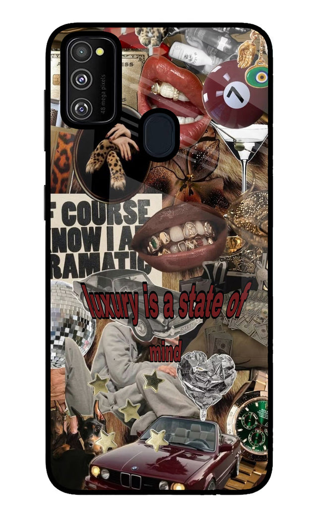 Luxury Samsung M30s Glass Case Back Cover by Casekaro