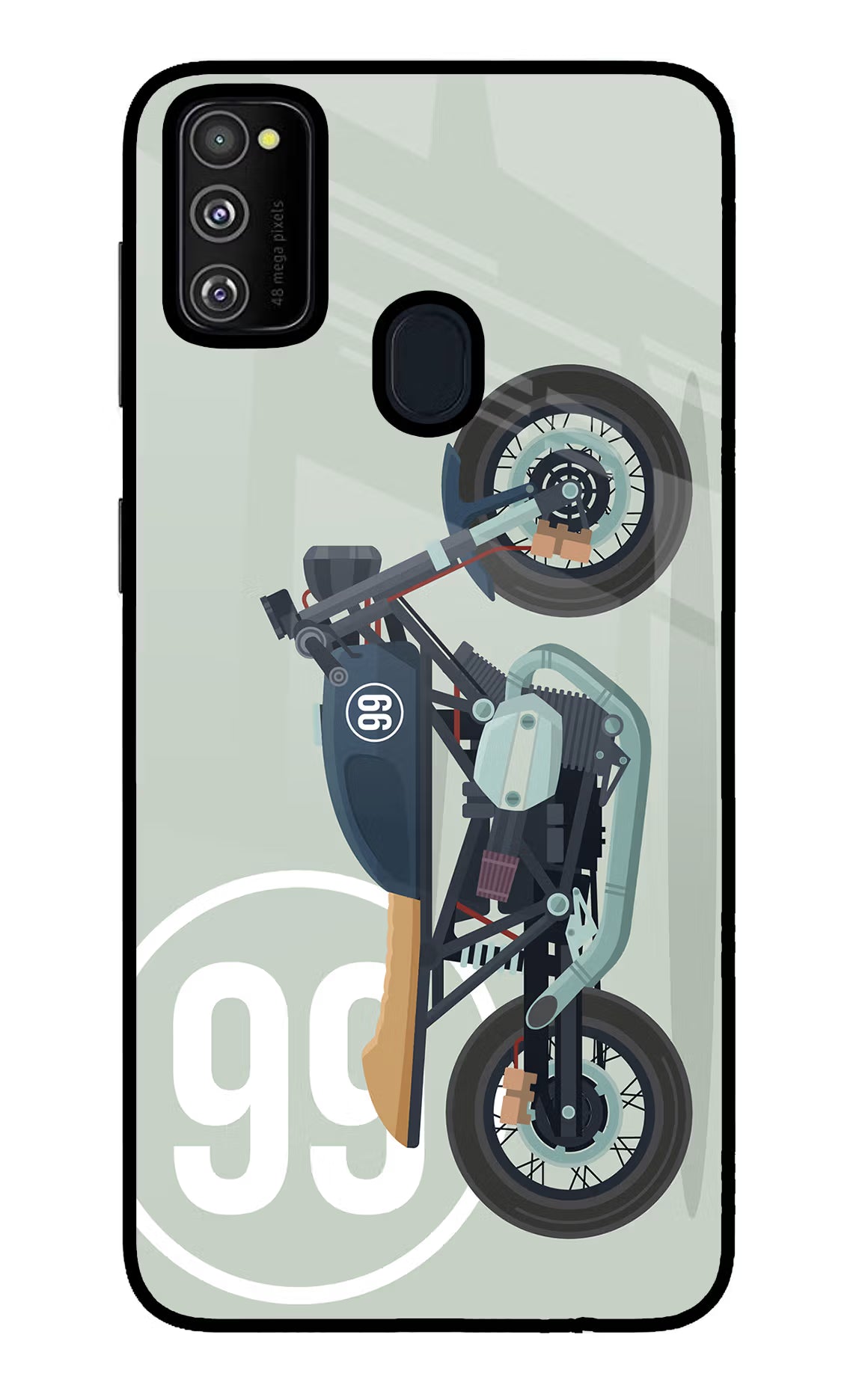 Classic Cafe Racer 99 Samsung M30s Glass Case Back Cover by Casekaro