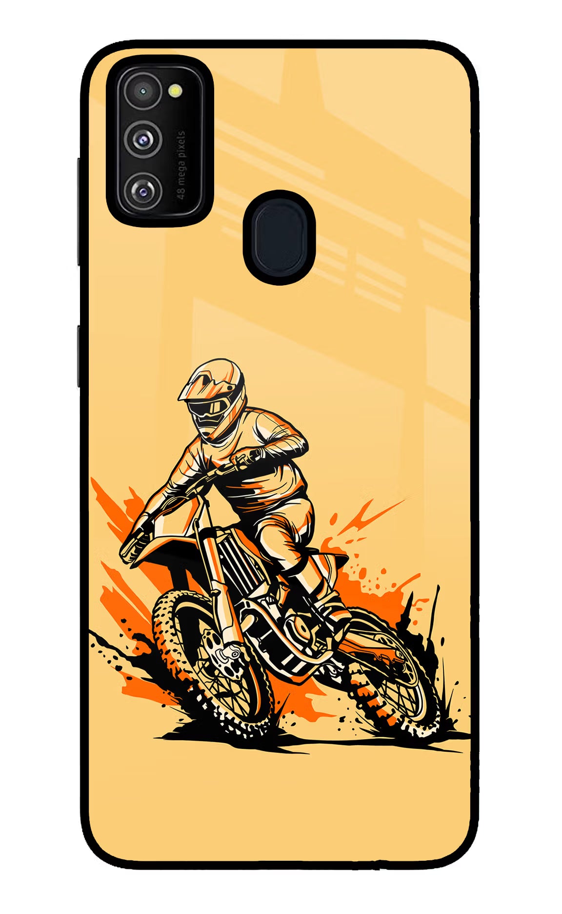Off-Road Fury Samsung M30s Glass Case Back Cover by Casekaro