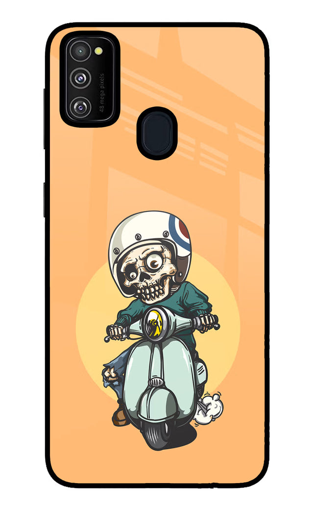 Undead Biker Samsung M30s Glass Case Back Cover by Casekaro