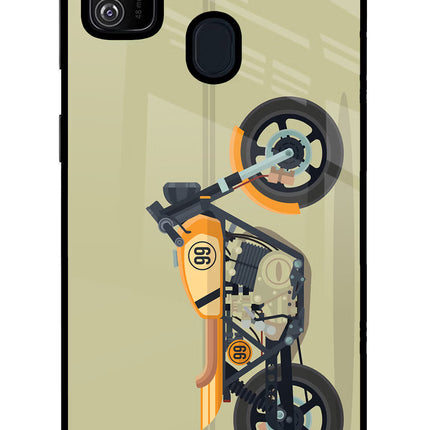 Vertical Speedster Samsung M30s Glass Case Back Cover by Casekaro