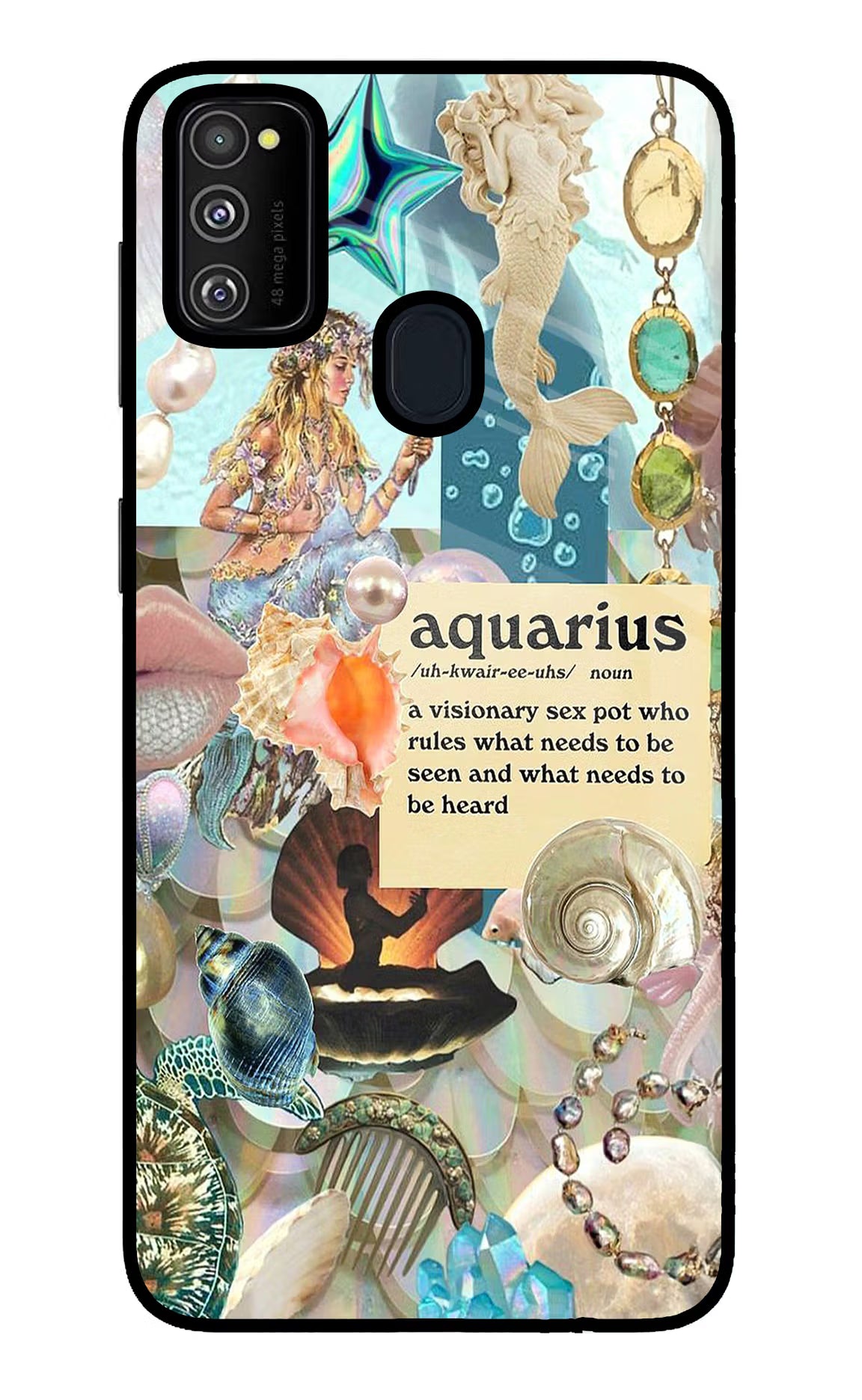 Aquarius Zodiac Samsung M30s Glass Case Back Cover by Casekaro