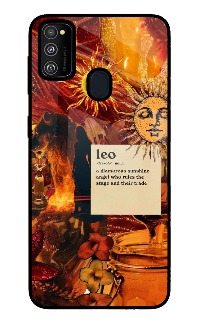 Leo Zodiac Samsung M30s Glass Case Back Cover by Casekaro