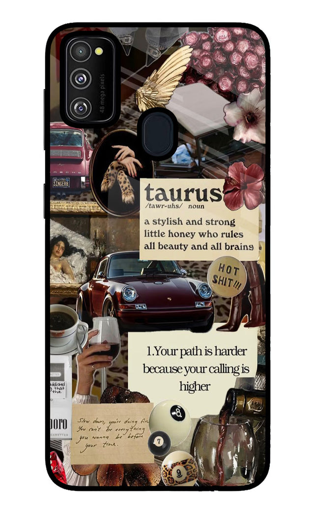 Taurus Zodiac Samsung M30s Glass Case Back Cover by Casekaro