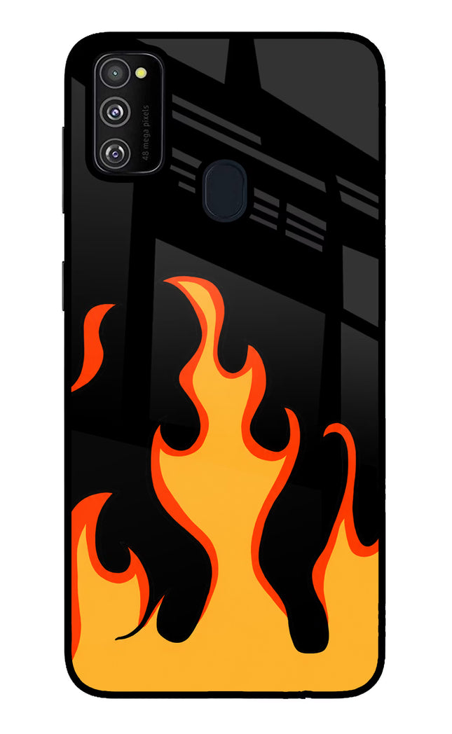 Fired Up – Black Samsung M30s Glass Case Back Cover by Casekaro