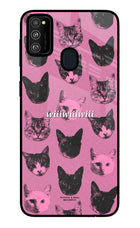 Pink Cats Samsung M30s Glass Case