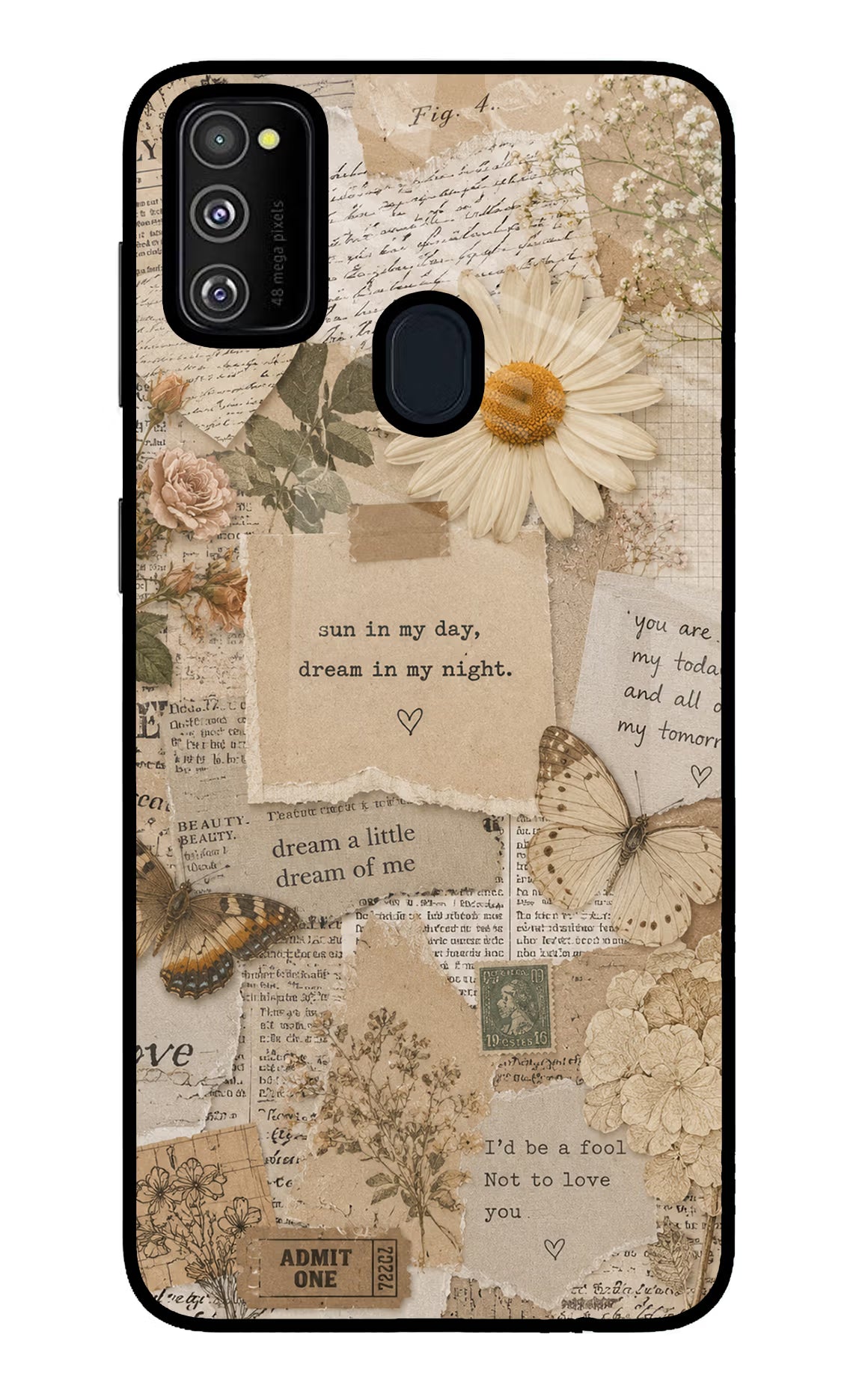 Vintage case Samsung M30s Glass Case Back Cover by Casekaro