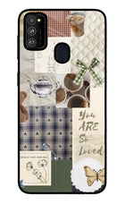 Cookie Samsung M30s Glass Case Back Cover by Casekaro