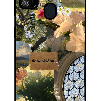 Rain Samsung M30s Glass Case Back Cover by Casekaro