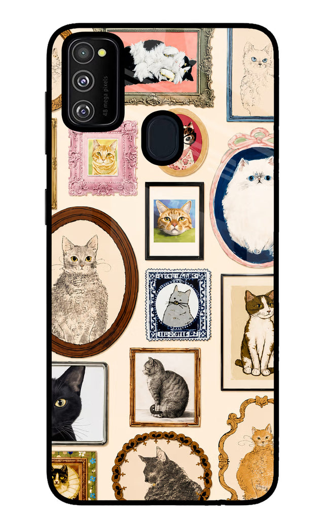 Mirror Cats Samsung M30s Glass Case Back Cover by Casekaro