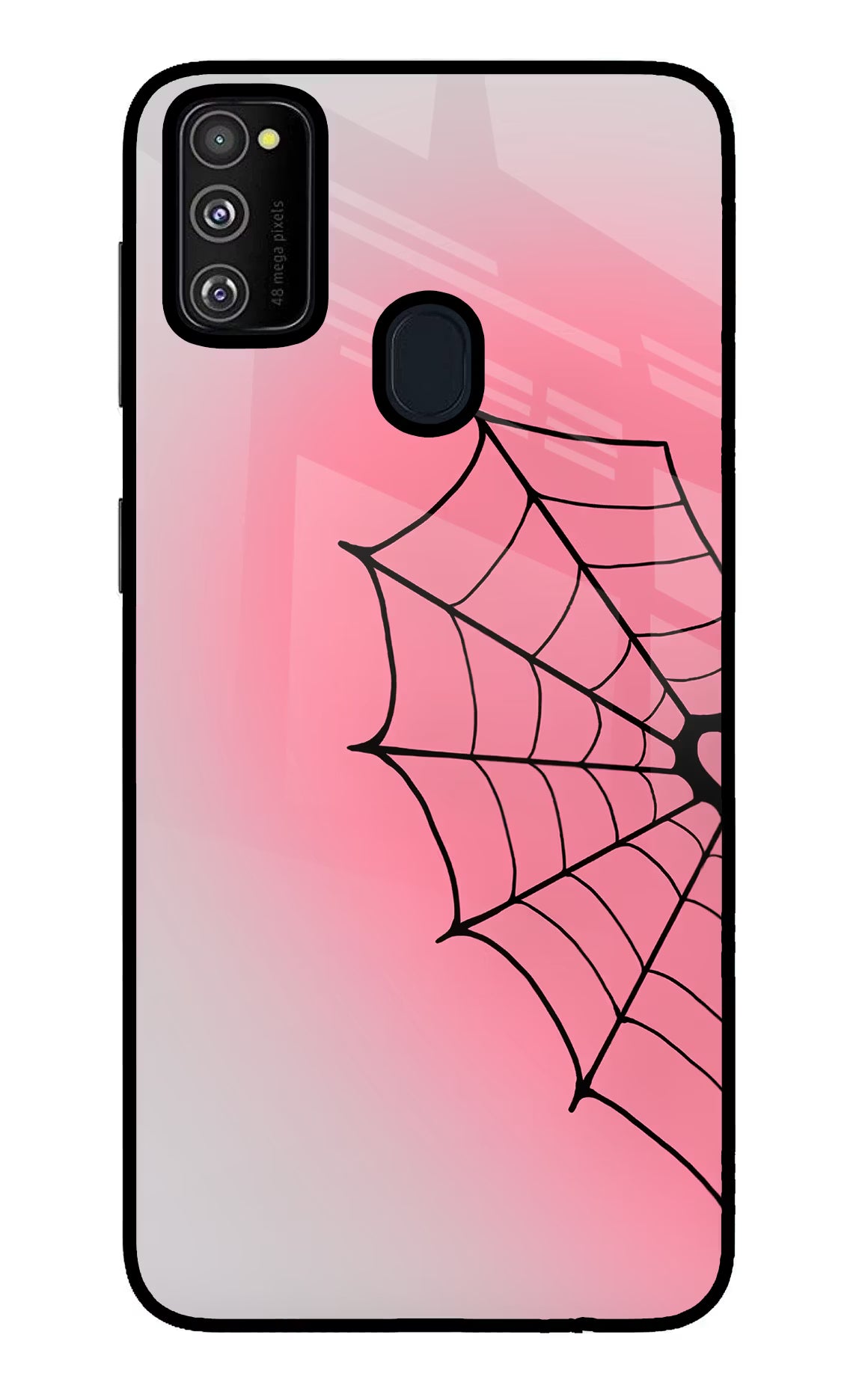 Pink Web Samsung M30s Glass Case