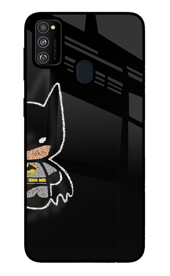 Bat Kitty Samsung M30s Glass Case Back Cover by Casekaro