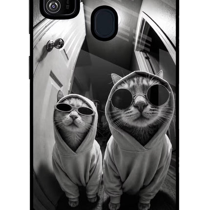 Hood Cats Samsung M30s Glass Case Back Cover by Casekaro