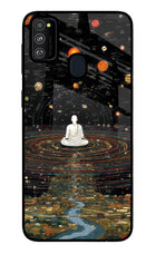 Space Monk Samsung M30s Glass Case Back Cover by Casekaro