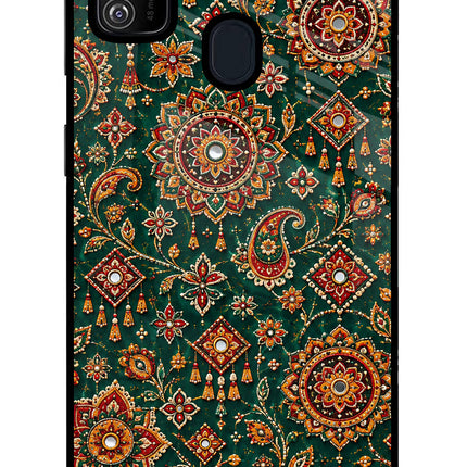 Green Pataka Samsung M30s Glass Case