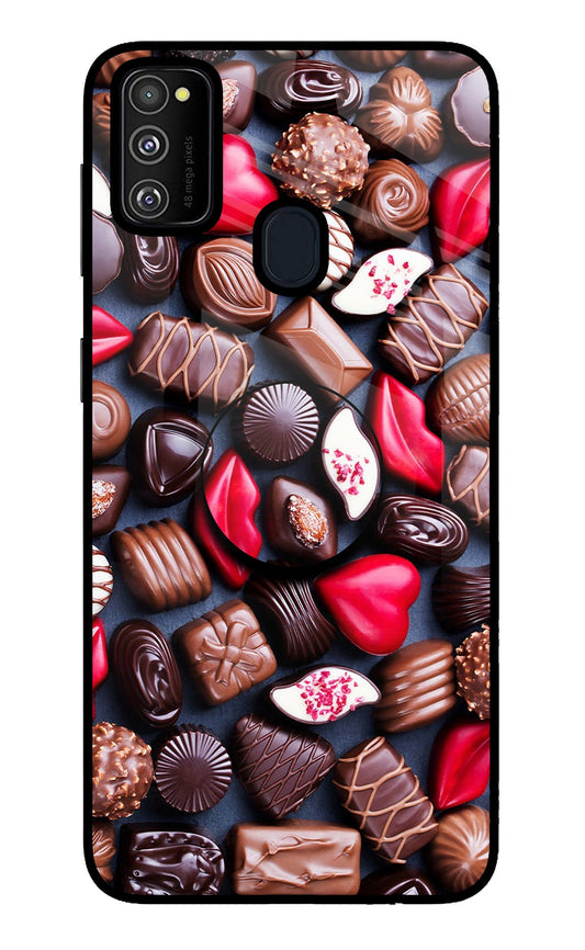 Chocolates Samsung M30s Glass Case