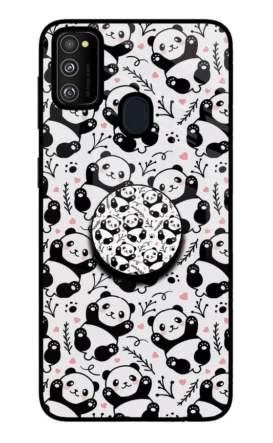 Cute Panda Samsung M30s Glass Case