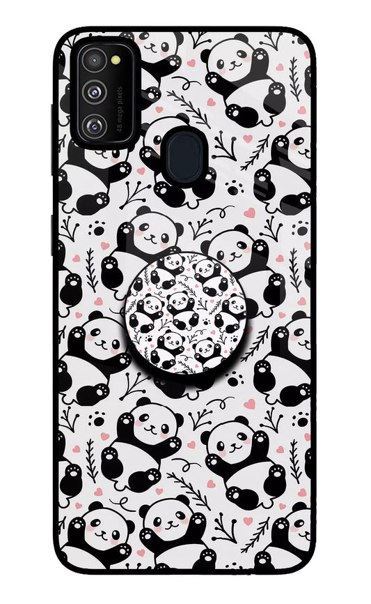 Cute Panda Samsung M30s Glass Case
