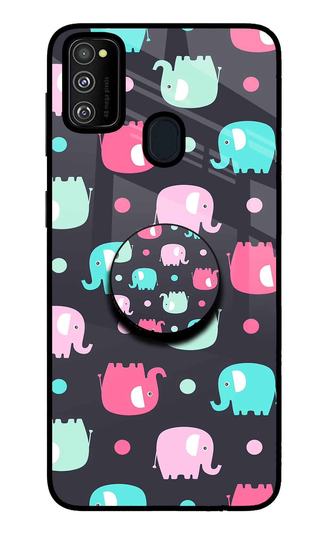 Baby Elephants Samsung M30s Glass Case