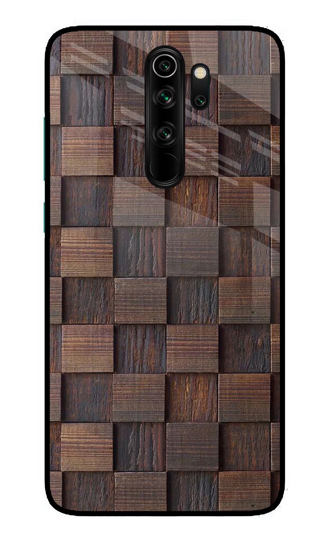 Wooden Cube Design Redmi Note 8 Pro Glass Case Back Cover by Casekaro
