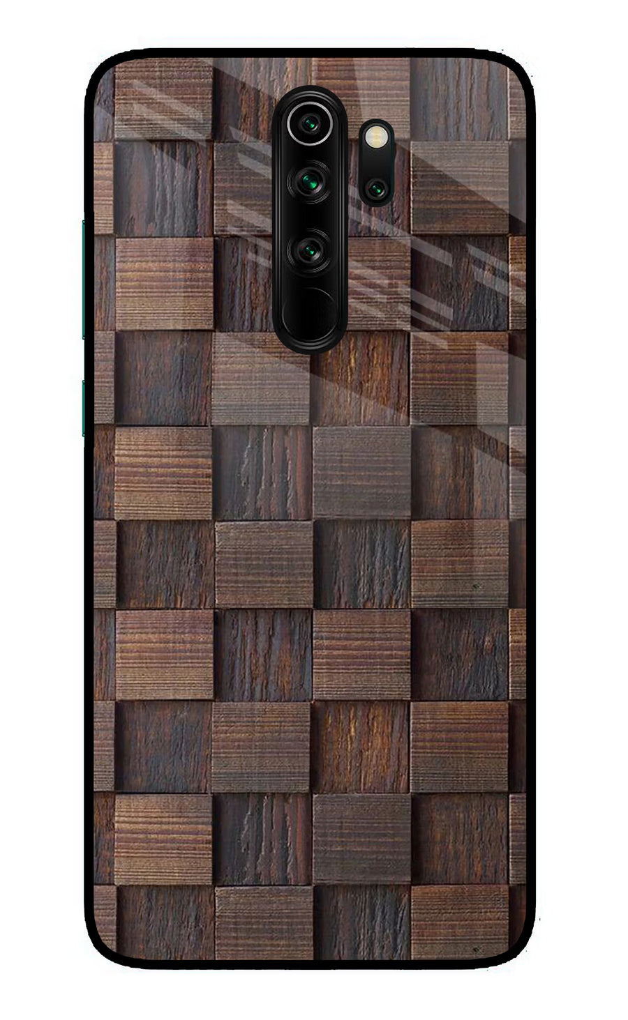 Wooden Cube Design Redmi Note 8 Pro Back Cover, Glass case