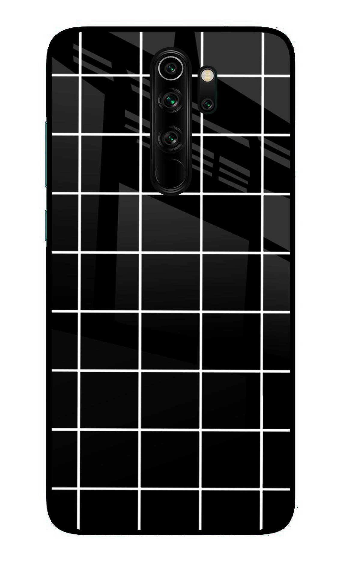 White Grid Redmi Note 8 Pro Glass Case