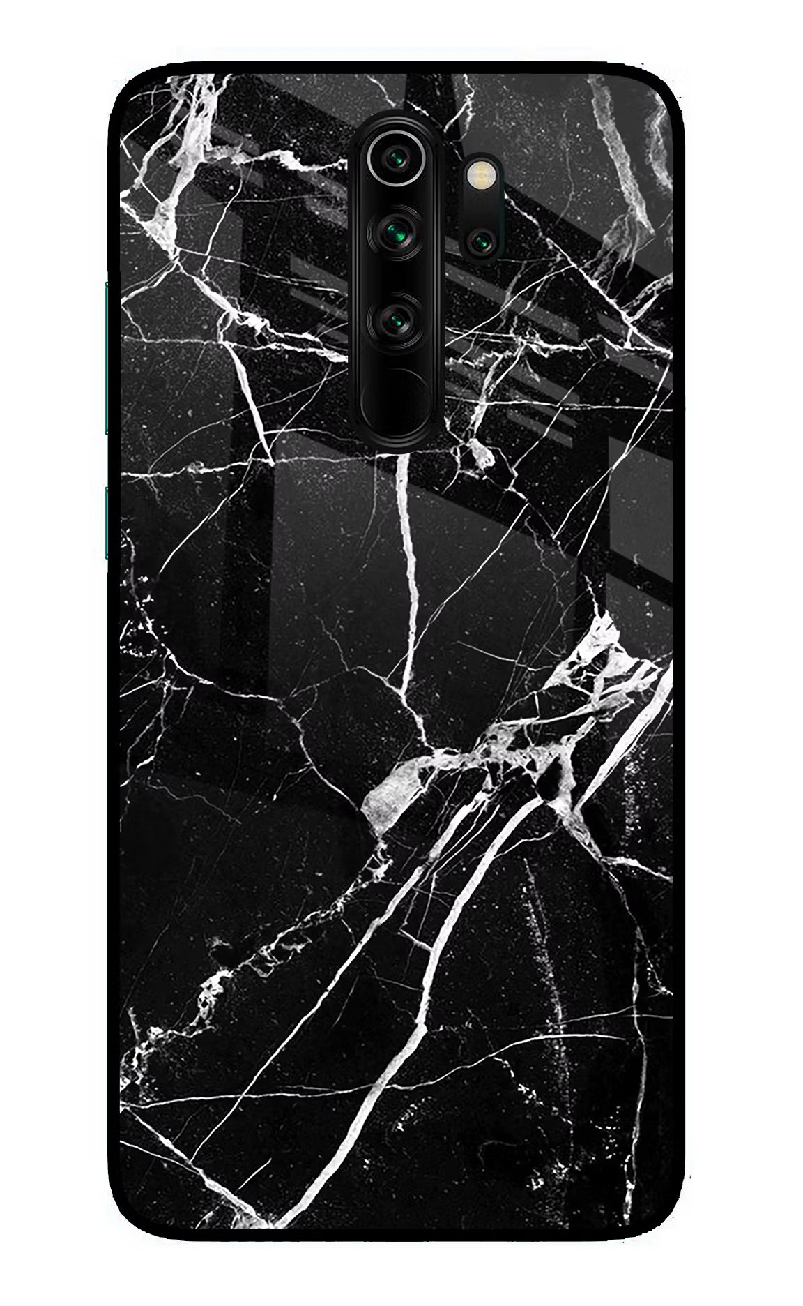 Black Marble Pattern Redmi Note 8 Pro Glass Case Back Cover by Casekaro