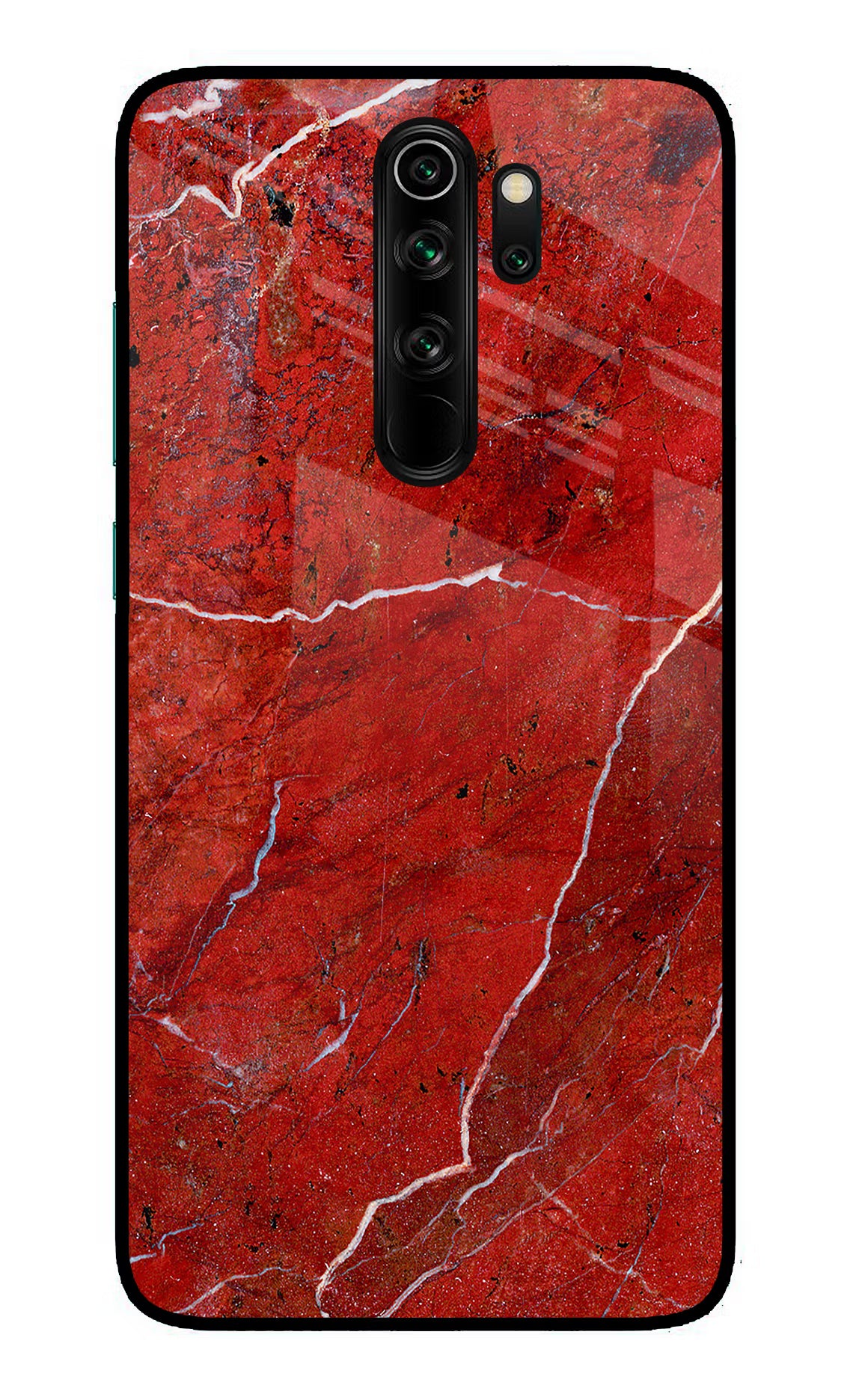 Red Marble Design Redmi Note 8 Pro Glass Case Back Cover by Casekaro