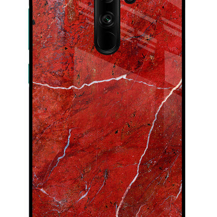 Red Marble Design Redmi Note 8 Pro Glass Case