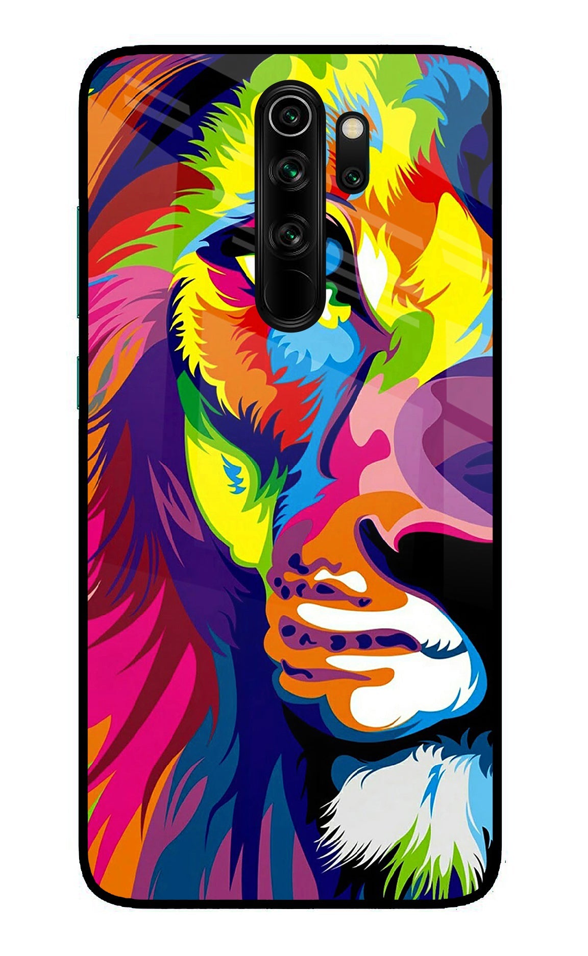 Lion Half Face Redmi Note 8 Pro Glass Case