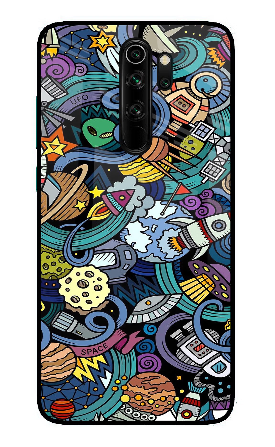 Space Abstract Redmi Note 8 Pro Glass Case Back Cover by Casekaro