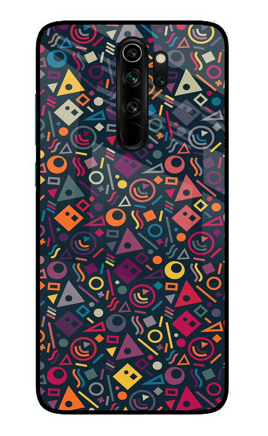 Geometric Abstract Redmi Note 8 Pro Back Cover, Glass case